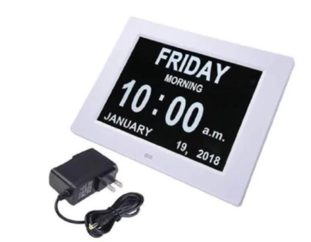Horloge adaptée pour personne avec trouble de la mémoire (Blanc)