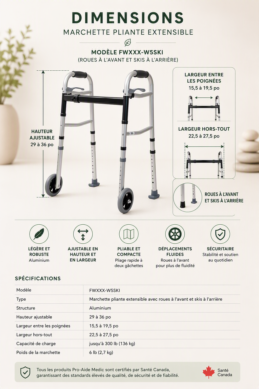 Marchette pliante extensible